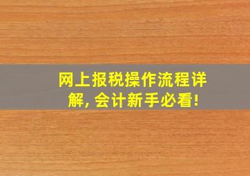 网上报税操作流程详解, 会计新手必看!